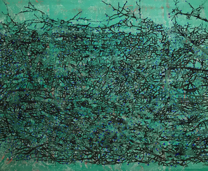 G. R. Iranna Eternal Flowers, 2017 Acrylic on tarpaulin 54 x 66 in