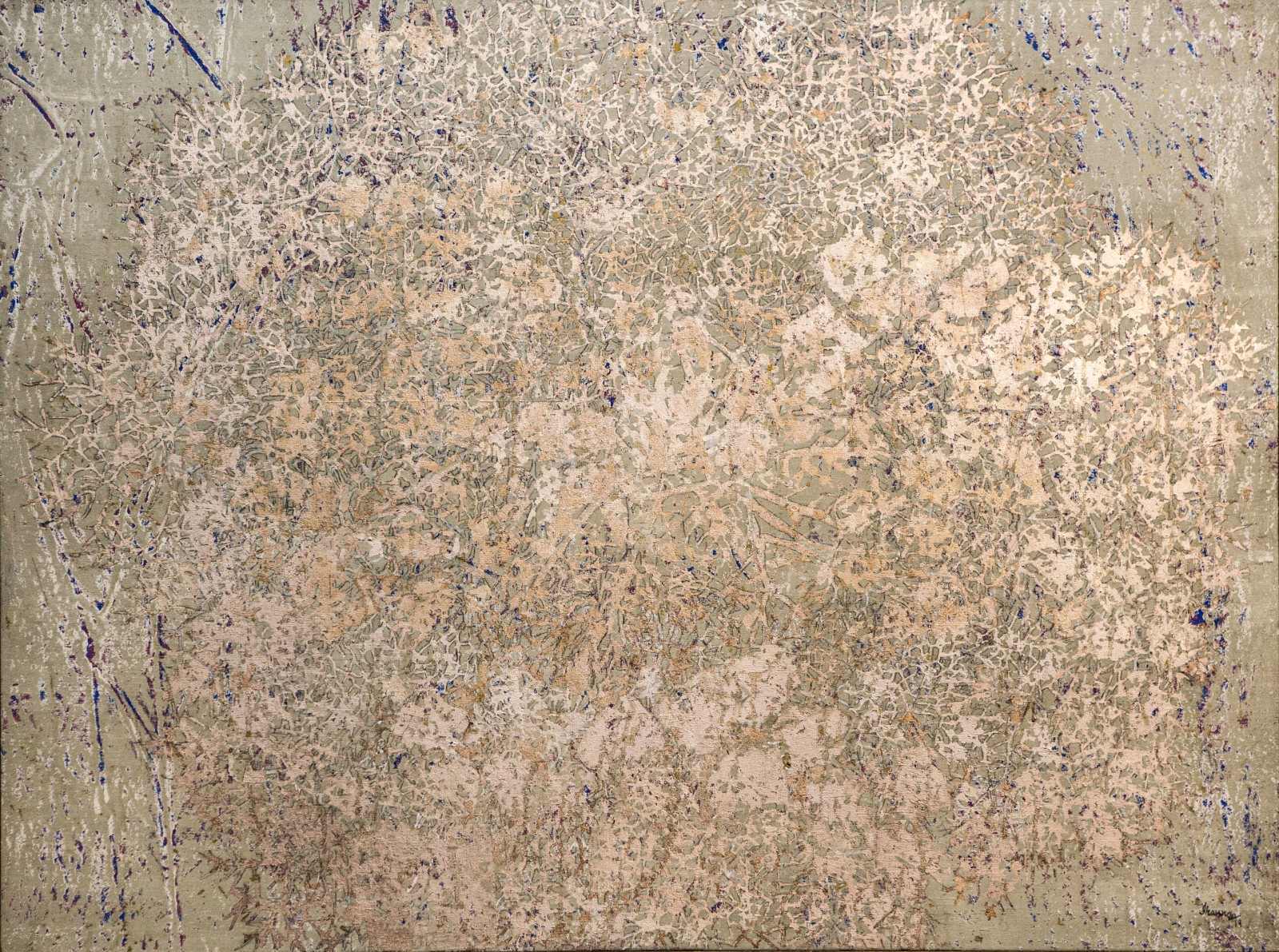 G. R. Iranna The Gold Becomes Tree, 2022 Acrylic on tarpaulin 54h x 72w in
