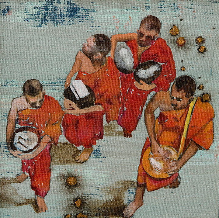 G. R. Iranna BIKSHU 5 2013 Acrylic on canvas 12 x 12 in.