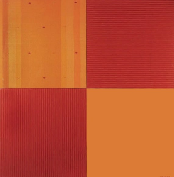Shobha Broota BUDDHA I 2007 Fabric on canvas 48 x 48 in.