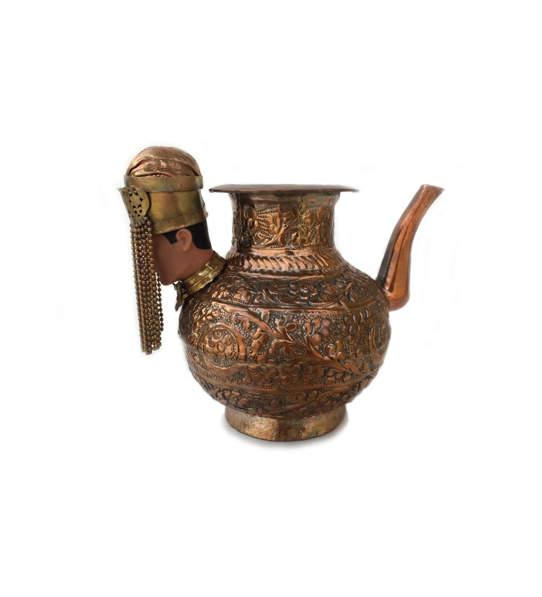 Affan Baghpati, A'Rehman Lota, 2018, Brass, copper and vinyl Ken doll, 5.50 x 7 x 4.50 in