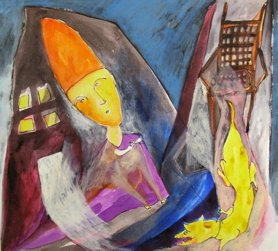 Rekha Rodwittiya Little Popeman Sanctions Lives 1984 Ink and gouache on paper 12 x 12 in.