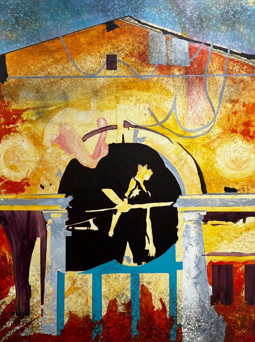 Nitin Mukul Veranda, 2021 Acrylic on canvas 48h x 36w in