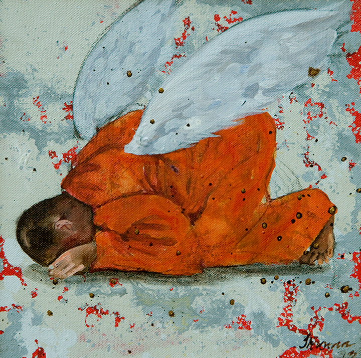 G. R. Iranna PRAY 5 2013 Acrylic on canvas 12 x 12 in.