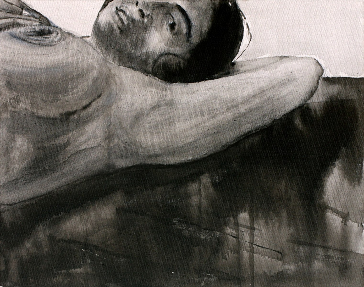 Sharmistha Ray NUDE 5 2013 Charcoal and ink on canvas 12 x 16 in.