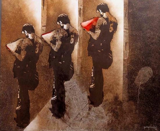 Yusuf Arakkal THE STREET - XIII Acrylic and oil on canvas 58 x 48 in. SOLD