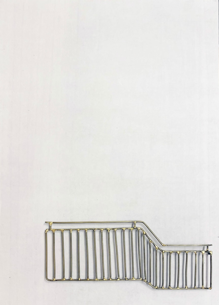 Najmun Nahar Keya Yume-no-sen (21) Gas welded brass and gold leaf on Japanese paper, wood, archival glue 12 x 9.4 in. 2019