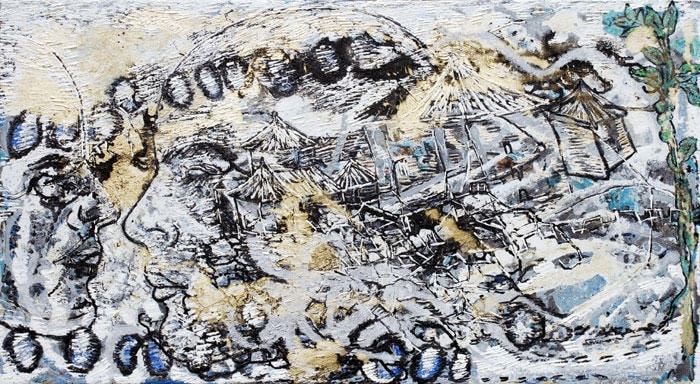 Jayashree Chakravarty UNTITLED 2 2009 Acrylic and oil on canvas 25 x 45 in.