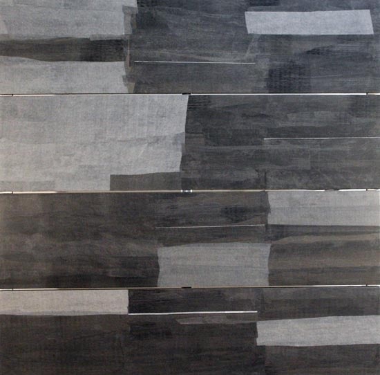 Yogesh Rawal UNTITLED 17 2007 Tissue paper, cellulose & synthetic resin on wood 48 x 48 in.