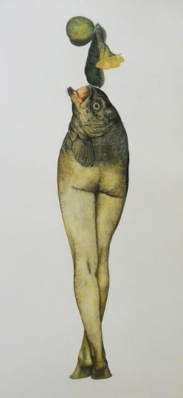 Avishek Sen LEGS AND FISH 2013 Watercolor on paper 12 x 6 in.