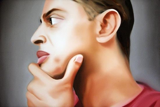 Riyas Komu REBELLIOUS FUN 2005 Oil on canvas 36 x 54 in.