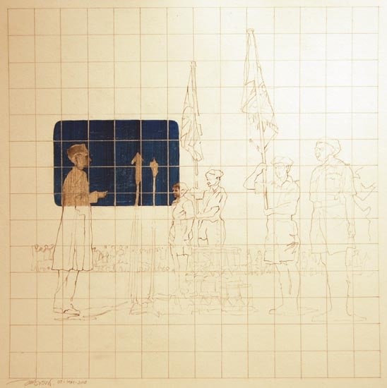 Hasnat Mehmood UNTITLED IV 2007 Pencil, gouache on paper 20 x 30 in. SOLD