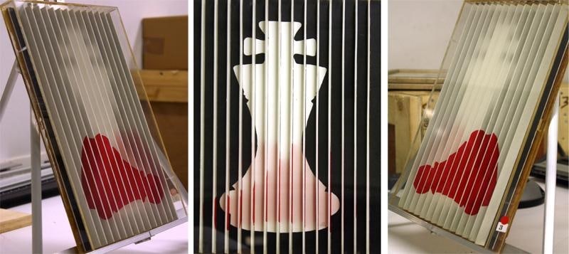 Amjad Ali Talpur ONE PIECE OF CHESSMAN ND Colored stickers on board in plastic 13.5 x 9 in.