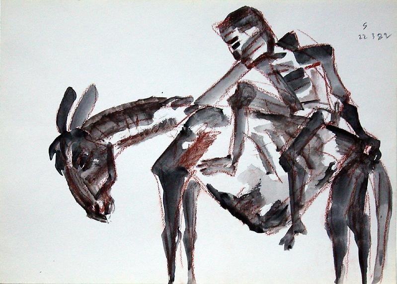 Somnath Hore RUST SERIES 16 1982 Watercolor and crayon on paper 10 1/8 x 14 1/4 in.
