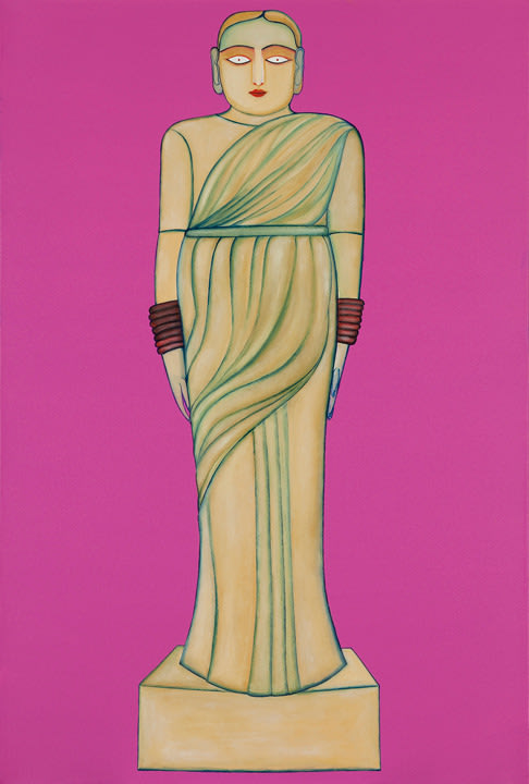 Rekha Rodwittiya Nayika/Guddiya (Purple) 2009 Acrylic and oil on canvas 36 x 24 in.