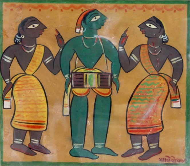 Jamini Roy Untitled (Drummer with Sandals) n.d. Gouache on card 15 x 17 in.
