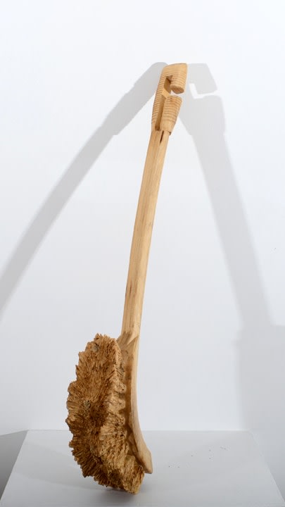 Debanjan Roy, Untitled (Toilet Brush), 2013, carved wood, 31 x 6 x 4 in