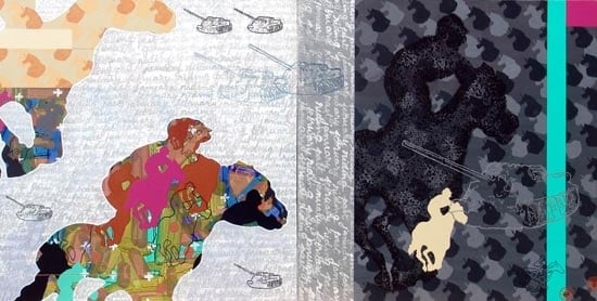Pampa Panwar JANUARY-FEBRUARY RIDING PAST 2007 Acrylic on canvas 48 x 96 in.
