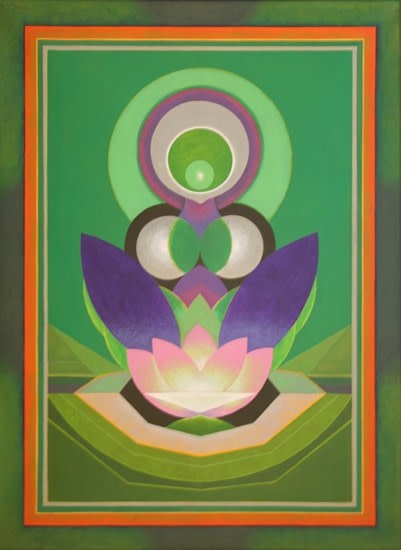 G.R. Santosh PADMA GARBHA 1998 Oil on canvas 53 x 39 in. SOLD