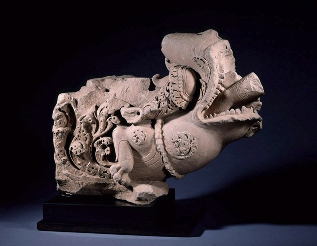 Makara Northern Indian (Madhya Pradesh, probably Gwalior area) 10th/11th Century Sandstone 21.3 x 25.2 x 11.5 in.