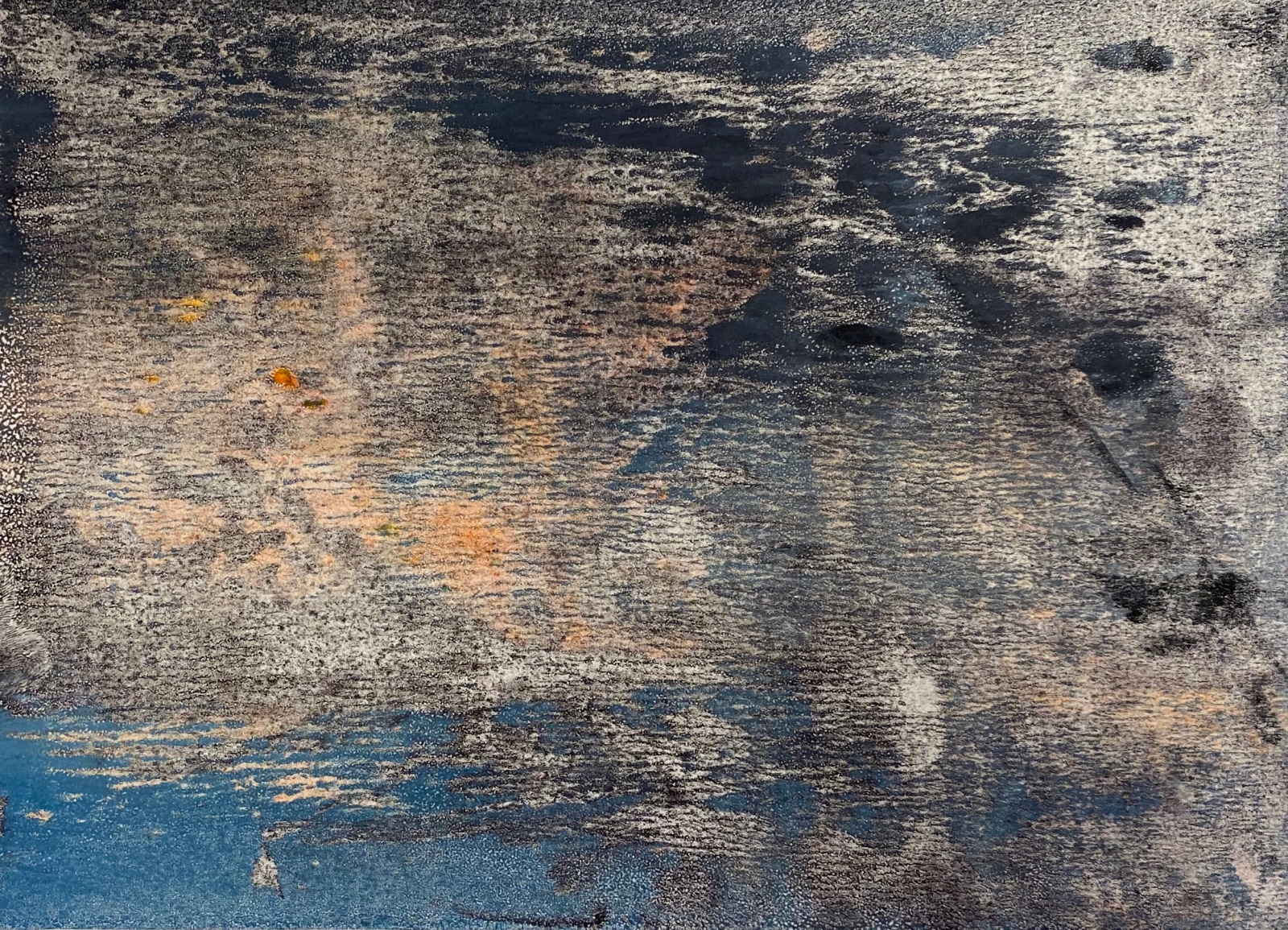 Nitin Mukul River's Edge, 2019 Unique viscosity monoprint 11 x 15 in