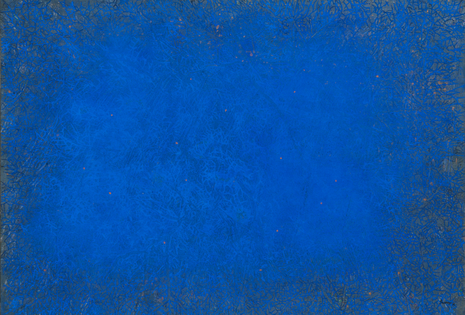 G. R. Iranna Dissolving Tree, 2022 Acrylic on tarpaulin 66h x 96w in