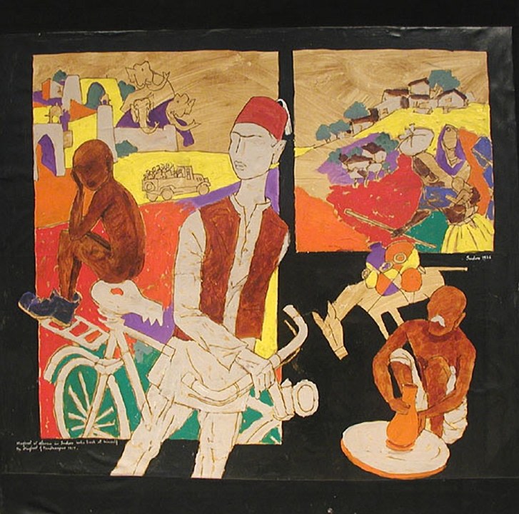 M. F. Husain AUTOBIOGRAPHY PECHWEL Oil on canvas 60 x 60 in.