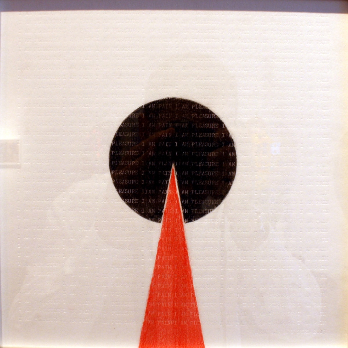 Abdullah M. I. Syed I am Pleasure I am Pain: A page from Brut-Nama Chalk pastel, coloured pencil and typed on Canson paper 11 x 11 in. 2013