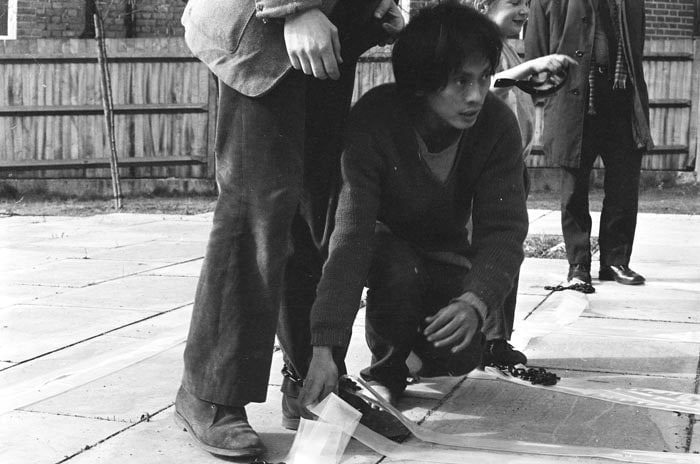 David Medalla DOWN WITH THE SLAVE TRADE Digital scan from photographic negative 1971 16 x 24 in