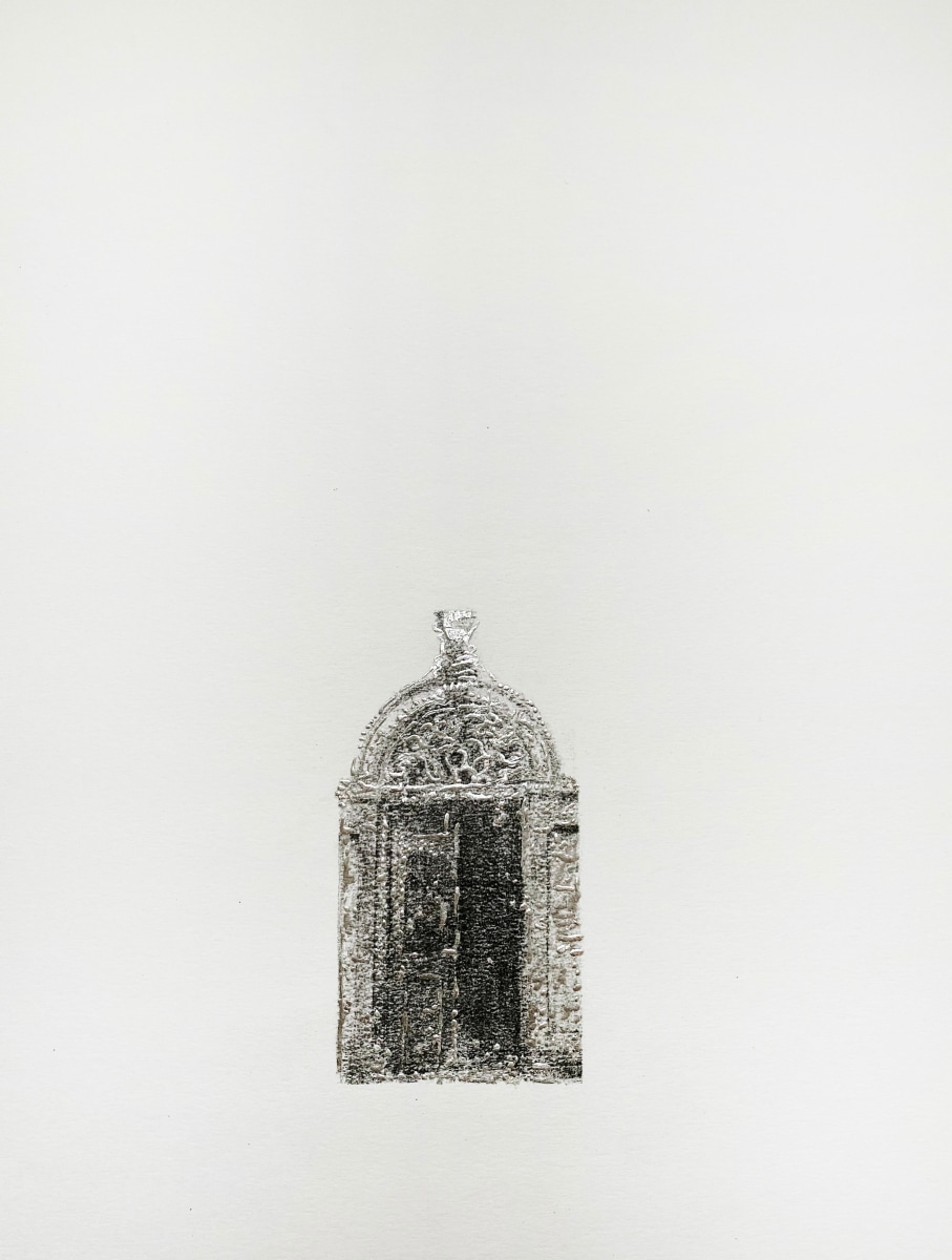 Najmun Nahar Keya Corinthian Dhaka (22) Charcoal, graphite, rabbit skin glue, silver, on Fabriano archival paper 11 x 14 2019