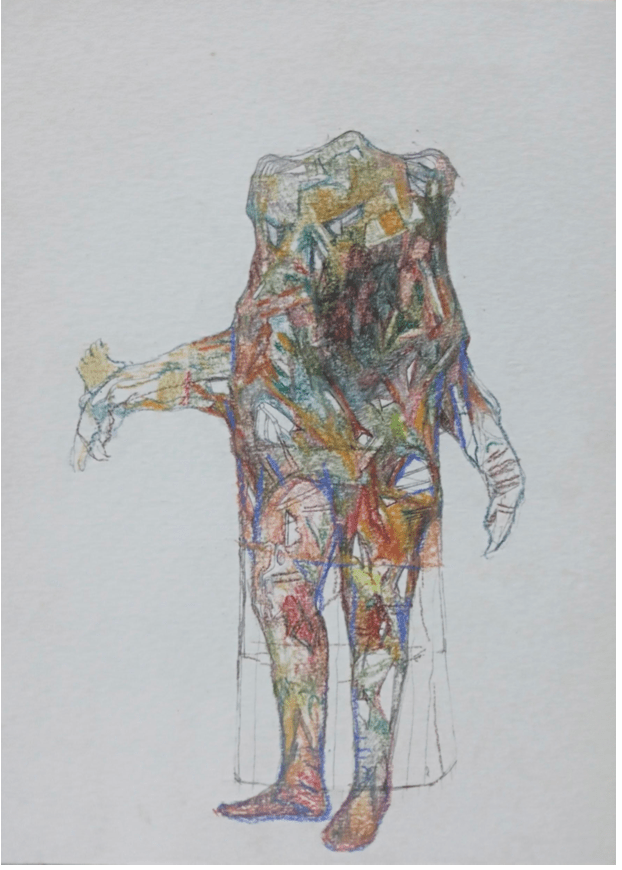 Swagata Bhattacharyya Work No. 5K (Untitled), 2022 Colored pencil on paper 8.27h x 5.83w in