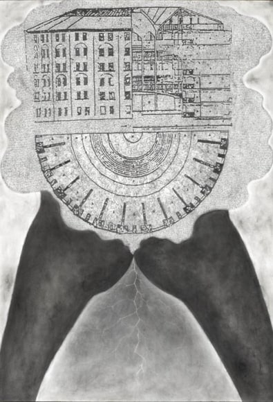 Debnath Basu IRRITABLE BOWEL SYNDROME 1 2007 Mixed media on paper 43 x 30 in.