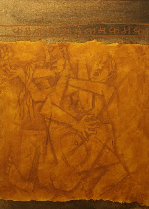 M. F. Husain KAMA Oil and canvas on board 36 x 25.5 in.