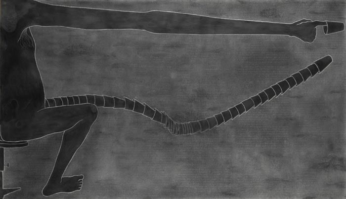 Debnath Basu TANTRA, THEORY OF SPECIAL RELATIVITY, CLAY CUPS....(A FRAGILE DESIRE) 2007 Mixed media on paper 42 x 72 in.