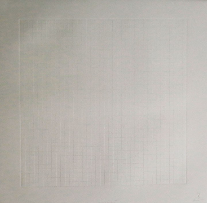Abdullah M. I. Syed ENMESHED WHITE (Ed. of 3) 2013 Embossed on Velin Arches 300gsm paper 18.7 x 18.7 in.