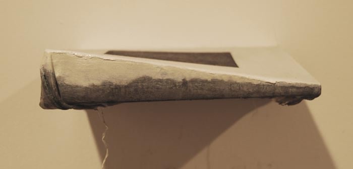 Saad Qureshi HOW FAR IS TOO FAR 2010 Oil and photographs on canvas 2 x 9 x 9 in.