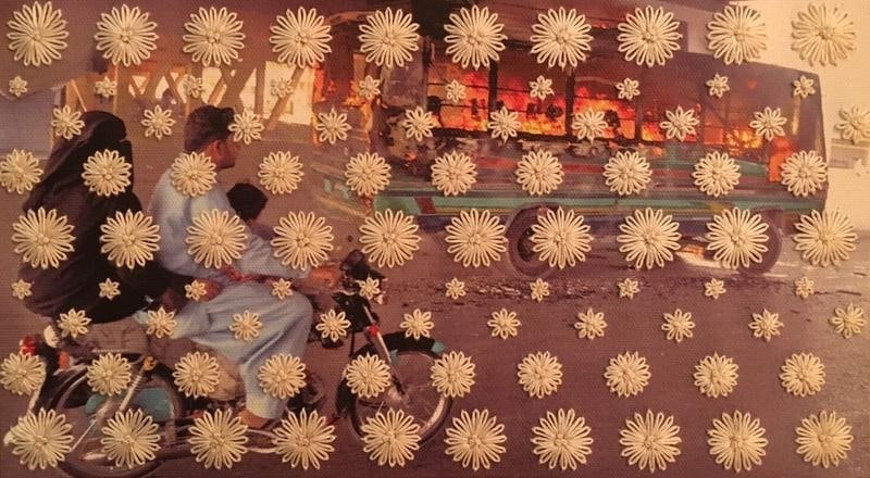 Fatima Munir UNTITLED 1 2015 Hand embroidery, ink jet on canvas 11 x 16 in.
