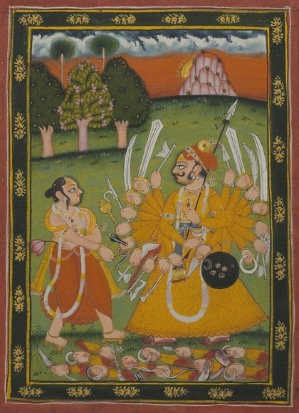 Parasurama Northern India, Rajasthan c. 1790 Opaque watercolor heightened with gold on wasli 8 x 5.37 in.