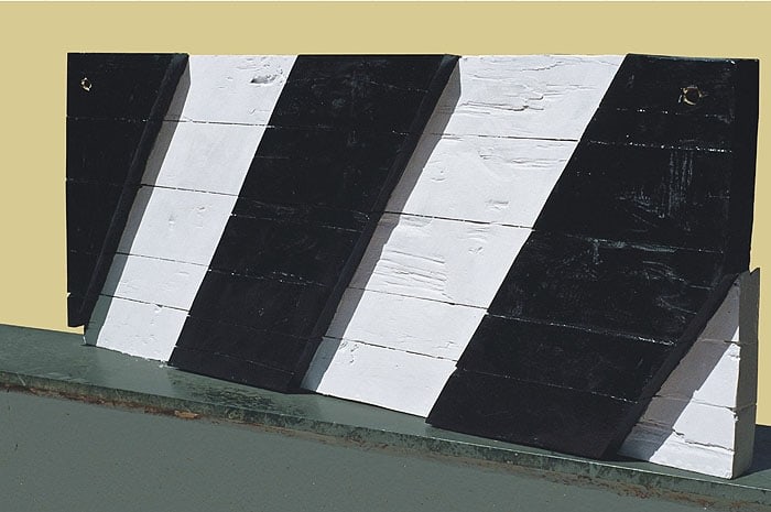 Devang Anglay ZEBRA CROSSING 2005 Acrylic on wood 16 x 39 x 4 in.