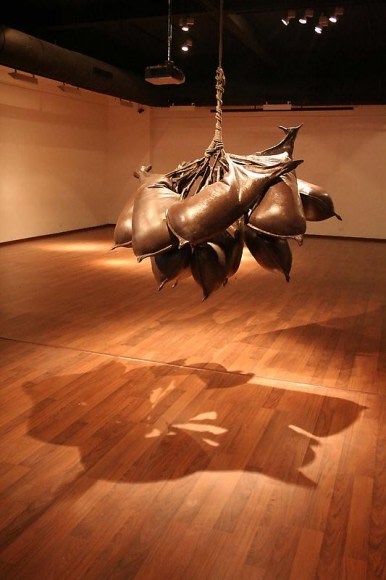 G.R. Iranna THE VOICE OF INNOCENCE 2007 Fiberglass and rope 30 x 12 x 30 in. (x 9 bags)