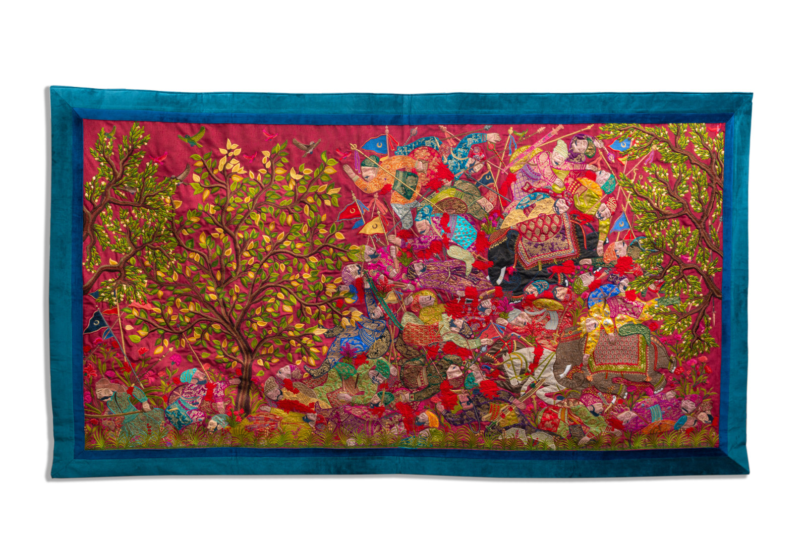 Adeela Suleman No Longer Possessed, 2021 Embroidery on cloth 63 x 106 in