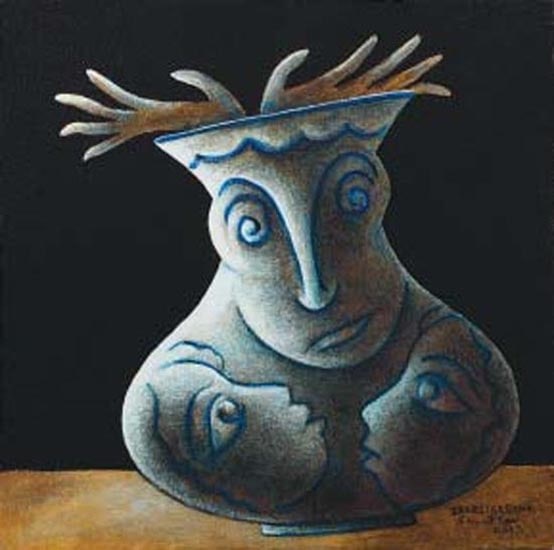 Sanat Kar SERIES IKEBANA 6 2003 Tempera on board 12 x 12 in.