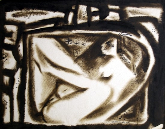 Laxma Goud Untitled (Woman Nude) 1966 Brown ink was on paper 14 x 17 in.