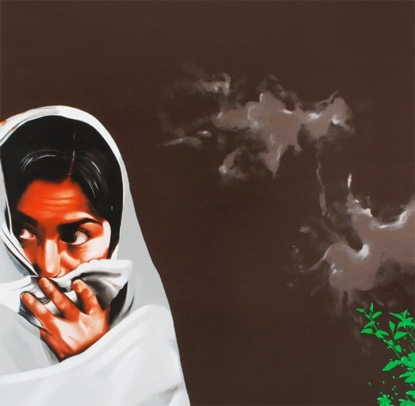 Binoy Varghese SEARCHING FOR THE MISSING - II 2009 Acrylic on canvas 48 x 48 in.