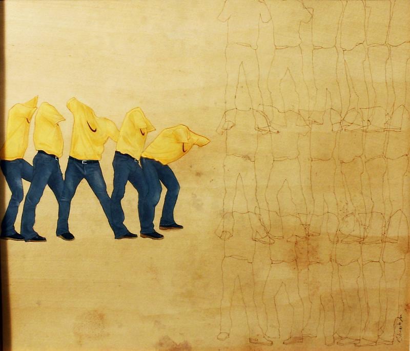Shoaib Mehmood Just Do It II 5 x 8.5 in. Gouache on wasli