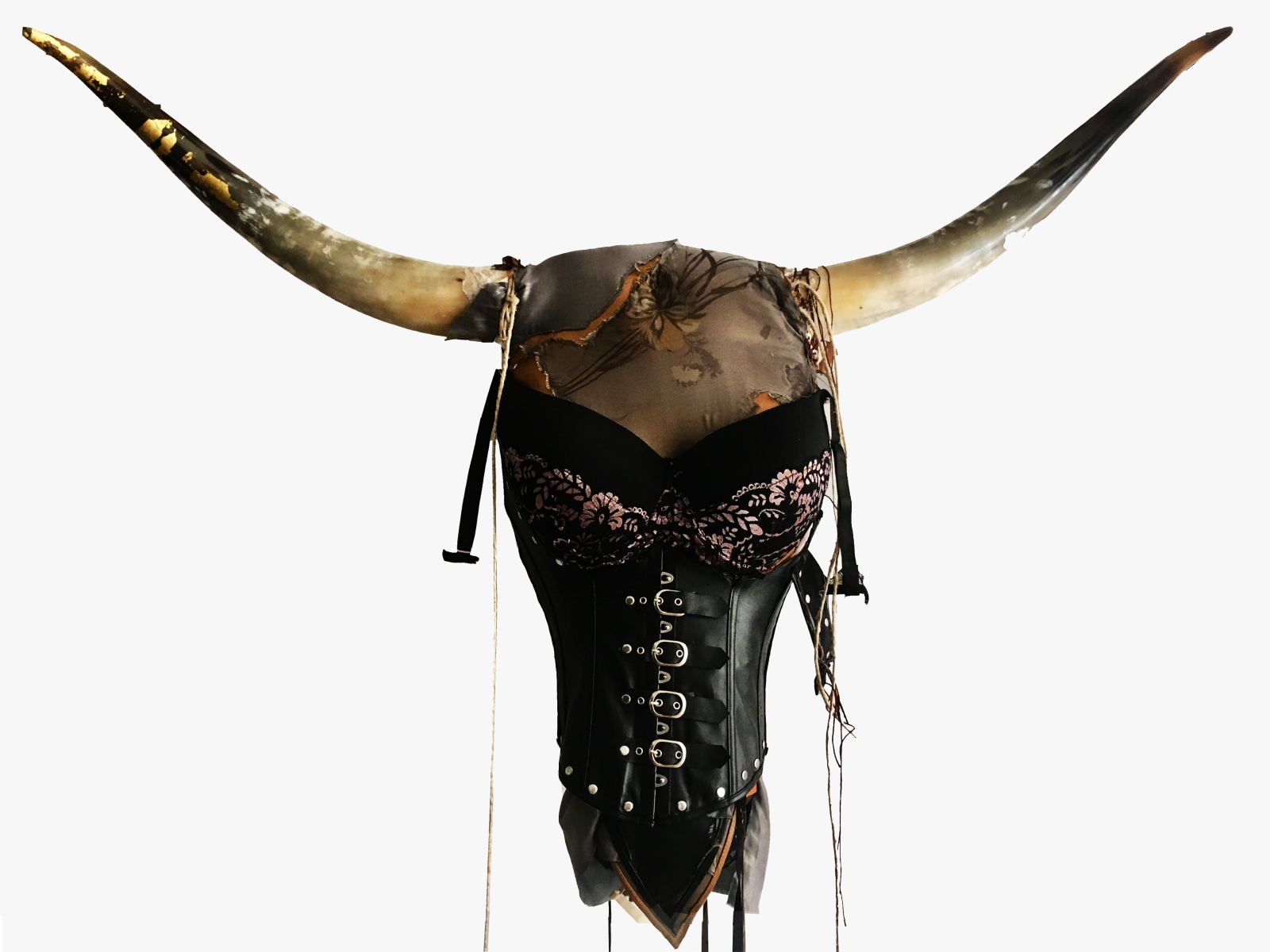 Ruby Chishti Untitled, 2019 Gauze bandage, polyester fabric, lace, and brassiere