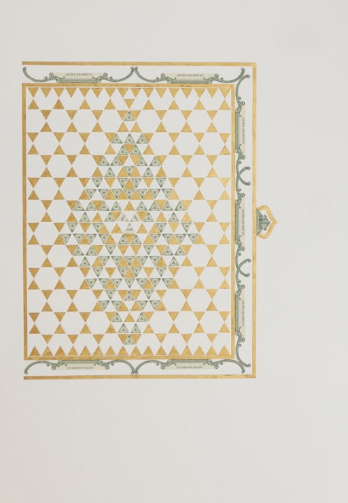 Abdullah M. I. Syed Illuminated Prisms Manuscript I: Pg. 3, 2017 Hand-cut U.S. $1 banknotes collage and 24k gold on Illustration board 22.75 x 15 in
