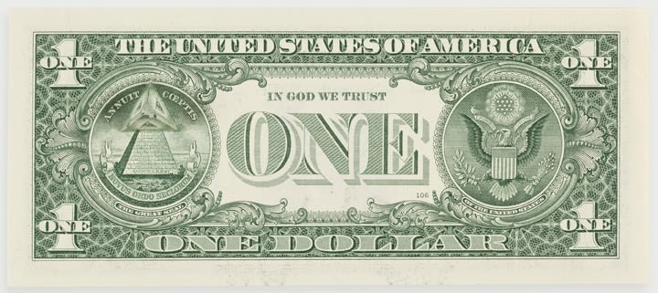 Abdullah M. I. Syed Moneyscape IV: Unfinished Pyramid of Solitude, 2017 Hand-cut and assembled U.S. $1 banknotes with self-assembled pop-out 3 x 6.50 x 1 in