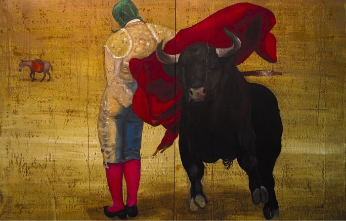 AFTERNOON SACRIFICE II 2007 Acrylic on tarpaulin 66 x 104 in. (diptych)