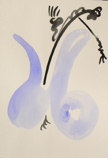 Ranbir Kaleka UNTITLED (MAKE EYES SIX) Watercolor on paper 10 x 7 in.
